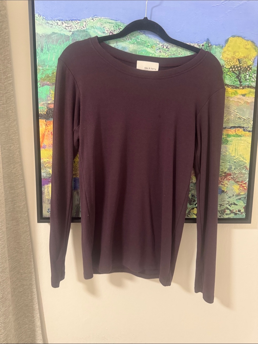 Alex & Harry  Deep Plum Long-Sleeve Crewneck Tee, Maternity and After